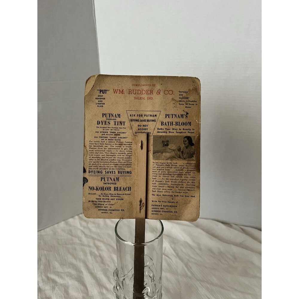 Vintage Advertising Fan Fairy Putnam Fadeless Dyes-Tints 1920s - Picture 3 of 10